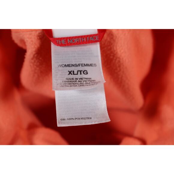 North Face Pullover Womens XL Orange Fleece Half Zip Outdoor Hiking Lightweight - Picture 7 of 9